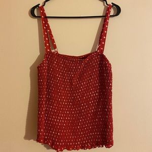 Red Star Challis Smocked Crop Cami
